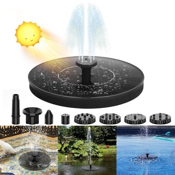 ПЛАВАЮЩИЙ СОЛНЕЧНЫЙ САДОВЫЙ ФОНТАН 6 НОТ, ЧЕРНЫЙ