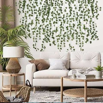 Sztuczny bluszcz Girlanda 25,2m zielona na Balkon Ścianę Dekoracja