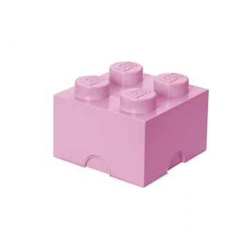 LEGO POJEMNIK 25CM KLOCEK4 PUDEŁKO JASNORÓŻOWY