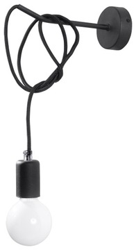 Kinkiet EDISON czarny loft do jadalni i kuchni Sollux lighting