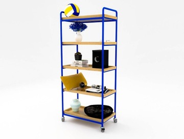 ПОЛКА ДЛЯ МАГАЗИНА МЕТАЛЛИЧЕСКАЯ ДУБ БРИКСТОН 183СМ ПРОМЫШЛЕННАЯ НА КОЛЕСАХ