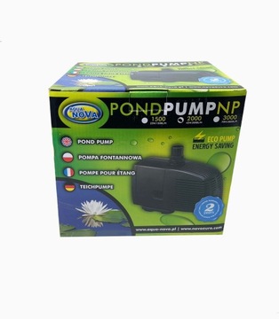 Мощный насос ДЛЯ ПРУДОВОГО ФОНТАННОГО КАСКАДА 2000л/ч + 3 насадки с эффектом