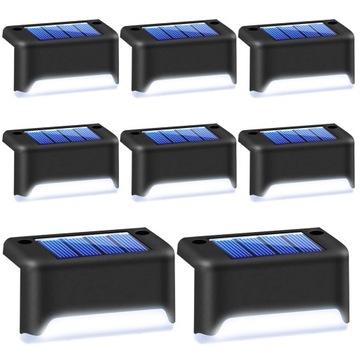 8x LAMPA SOLARNA LED SCHODOWA ZEWNĘTRZNE LAMPKI NA SCHODY TARAS WODOODPORNE