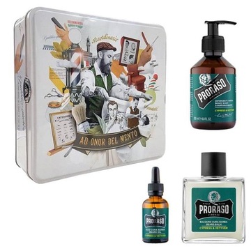 Zestaw do Brody PRORASO Cypress Vetyver PREZENTOWY Olejek Szampon Balsam