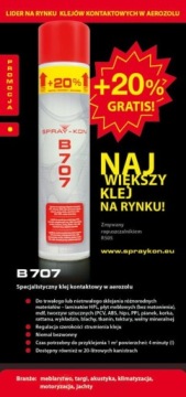 Обивочный контактный клей прозрачный SPRAY-KON B707+ 20% AEROZOL 600 МЛ