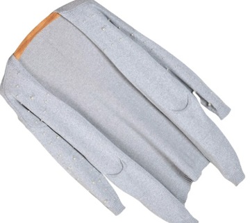 KARDIGAN KIESENIE MODNA NARZUTKA SWETER PERŁY KIESZENIE 802