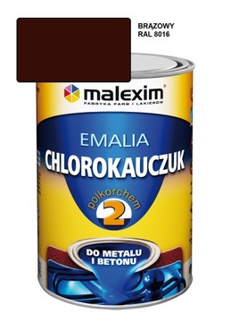 Emalia chlorokauczuk 1L BRĄZOWY RAL 8016