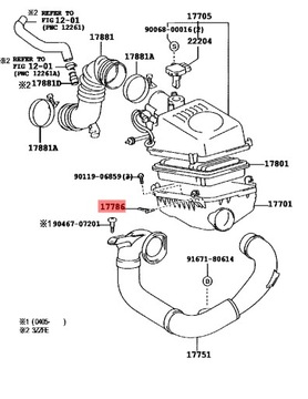 AVENSIS COROLLA VERSO SPONKA FILTRU VZDUCHU 17786-0D011 ORIGINÁLNÍ
