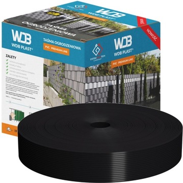 TAŚMA OGRODZENIOWA NA SIATKĘ PŁOT PANEL 3D OSŁONA OGRODZENIA CZARNA 47,5mm