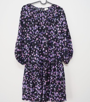 H&M luźna sukienka z wiskozy wzorzysta 36 S 38 40 O174