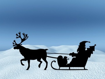 RENIFER Z SANIAMI MIKOŁAJ metalowa zewnętrzna