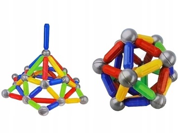 KLOCKI MAGNETYCZNE UKŁADANKA ZESTAW 42 ELEMENTÓW