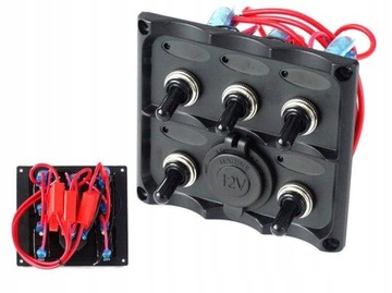 Panel przełączników 12V SPST/ON-OFFx5, 1xGZ, 3B