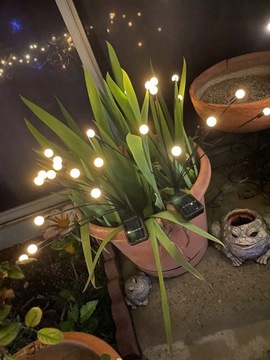 2x Садовые лампы на солнечных батареях 10LED 72см теплые