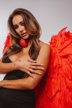 Крылья красного ангела 180 см фотосессия ко Дню святого Валентина