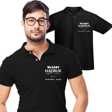 KOSZULKA POLO MĘSKA Z WŁASNYM NADRUKIEM LOGO NAPIS IMIĘ roz.L