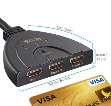 SWITCH Rozdzielacz HDMI 3 w 1 3D 4K*2K HDCP Wwa