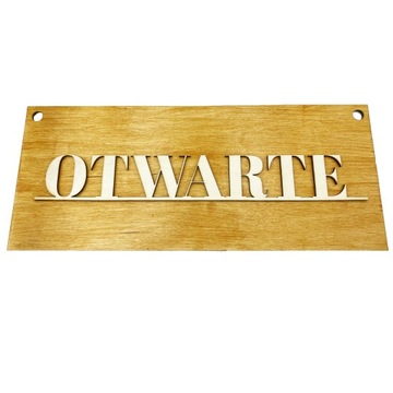 TABLICZKA DREWNIANA OTWARTE ZAMKNIĘTE NA DRZWI
