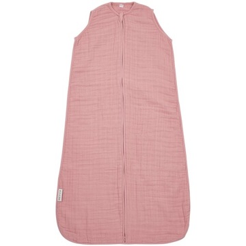 Meyco Baby Jednokolorowy śpiworek dla niemowląt - muslinowy - old pink - 60