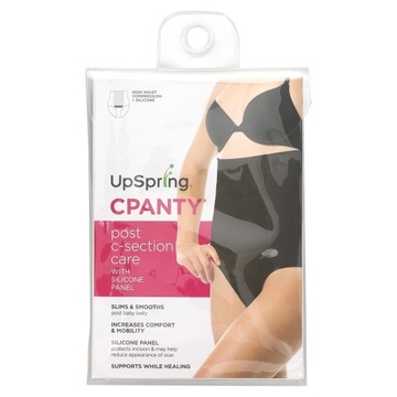 UpSpring, C-Panty, Post C-Section Care With Silicone Panel, Black, Size L/X