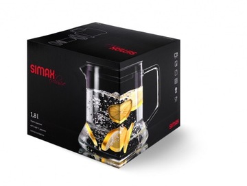 SIMAX БОЛЬШОЙ СТЕКЛЯННЫЙ КУВШИН 1,8 Л С МЕТАЛЛИЧЕСКИМ НАПРАВИТЕЛЕМ