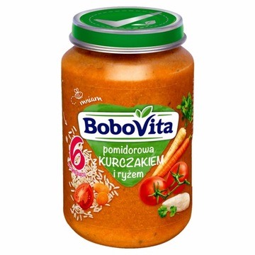 BOBOVITA Pomidorowa z kurczakiem i ryżem po 6 m-cu