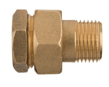 ZŁĄCZKA MOSIĘŻNA ŚRUBUNEK PROSTY ORING 1/2' INVENA