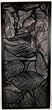 dekoracja ścienna, obraz z metalu, czarny 185cm x 85cm wycinany cnc