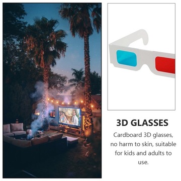 3D БУМАЖНЫЕ ОЧКИ БЕЛЫЕ 30 ШТ.