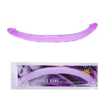 Fioletowe dwustronne dildo 17,7