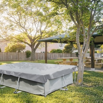 Прямоугольное покрытие для бассейна, брезент для бассейна, 264x184 см, серебристый