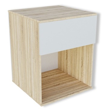 SZAFKA NOCNA STOLIK NOCNY SONOMA BIAŁA SZUFLADA PÓŁKA LOFT SYPIALNIA