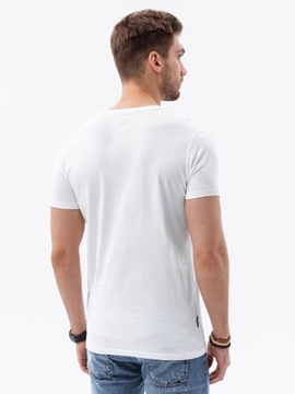 T-shirt męski bawełniany basic S1370 biały XXL