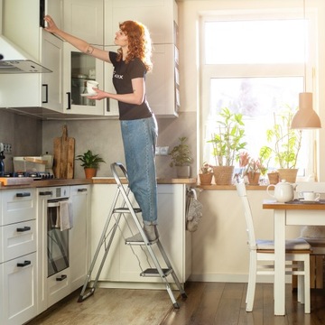 ЛЕСТНИЦА 3 ЛЕСТНИЦЫ 150кг СТУПЕНЬ БЫТОВАЯ СТАЛЬНАЯ СКЛАДНАЯ