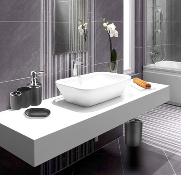 6 ELEMENTÓW KOMPLET DO ŁAZIENKI AKCESORIA WC PLASTIKOWY ZESTAW ŁAZIENKOWY