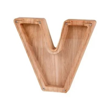 26 English Letters Shape Simple Wooden Piggy Cash Register Coin Home Ornam