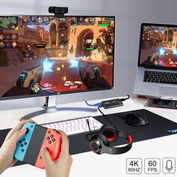 ВИДЕОГРАББЕР HDMI РЕГИСТРАТОР ИЗОБРАЖЕНИЙ USB 4K OBS КАРТА ПОТОКОВОГО ЗАХВАТА ПК
