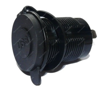 Gniazdo montażowe USB x2 4200mA 12-24V CZERWONE