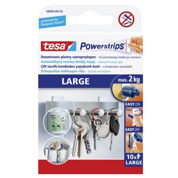 TESA POWESTRIPS PLASTRY SAMOPRZ. 10SZT. DO 2KG LXSC107