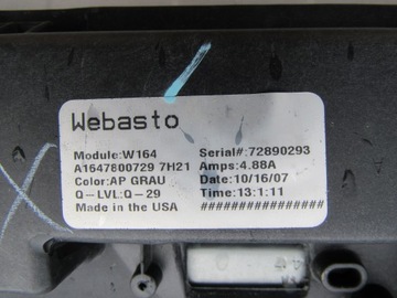 MERCEDES ML W164 164 STŘEŠNÍ OKNO KOMPLETNÍ A1647800729