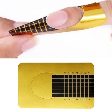 NAIL FORMS узкие золотые шаблоны для наращивания ногтей 500 шт.