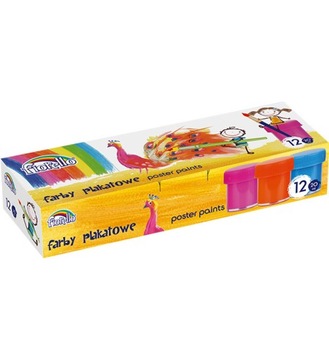 Farby PLAKATOWE FIORELLO 20 ml 12 kolorów zmywalne