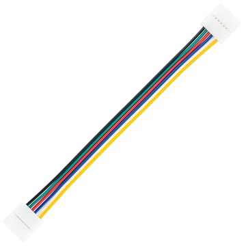 ZŁĄCZKA DO TAŚM LED 6PIN KLIPS ZATRZASK 2-STRONNY Z PRZEWODEM RGB+CCT 12 mm