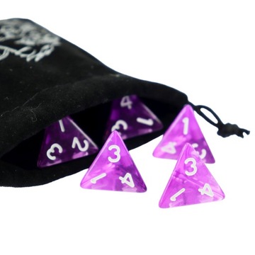 НАБОР ИЗ 25 ЧЕТЫРЕХСТОРОННИХ КУБИКОВ ДЛЯ РПГ «ПОДЗЕМНЫЙ ФОРТ» D4