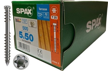 SPAX WKRĘTY TARASOWE SREBRO A2 5x50MM 500SZT