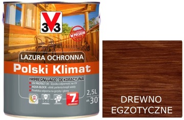 Lazura V33 Polski Klimat 7 lat Drewno Egzoty. 2,5L
