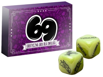 GRA EROTYCZNA PLANSZOWA DLA PAR 69 KARTY + KOŚCI KAMASUTRA MIŁOŚCI ŚWIECĄCE