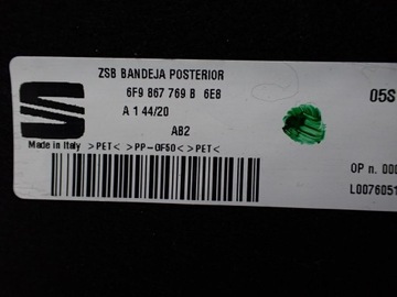 POLIČKA ZADNÍ KUFRU 6F9867769B SEAT ARONA 20R