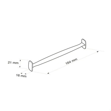 Ручка для коробки с прямоугольным наконечником, черная, 100 шт.