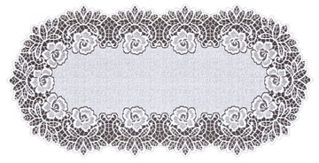 BIEŻNIK ŻAKARDOWY OWAL BIAŁY 20732 60x120CM